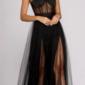 Windsor Cintra Mesh Tulle Bustier Gown L